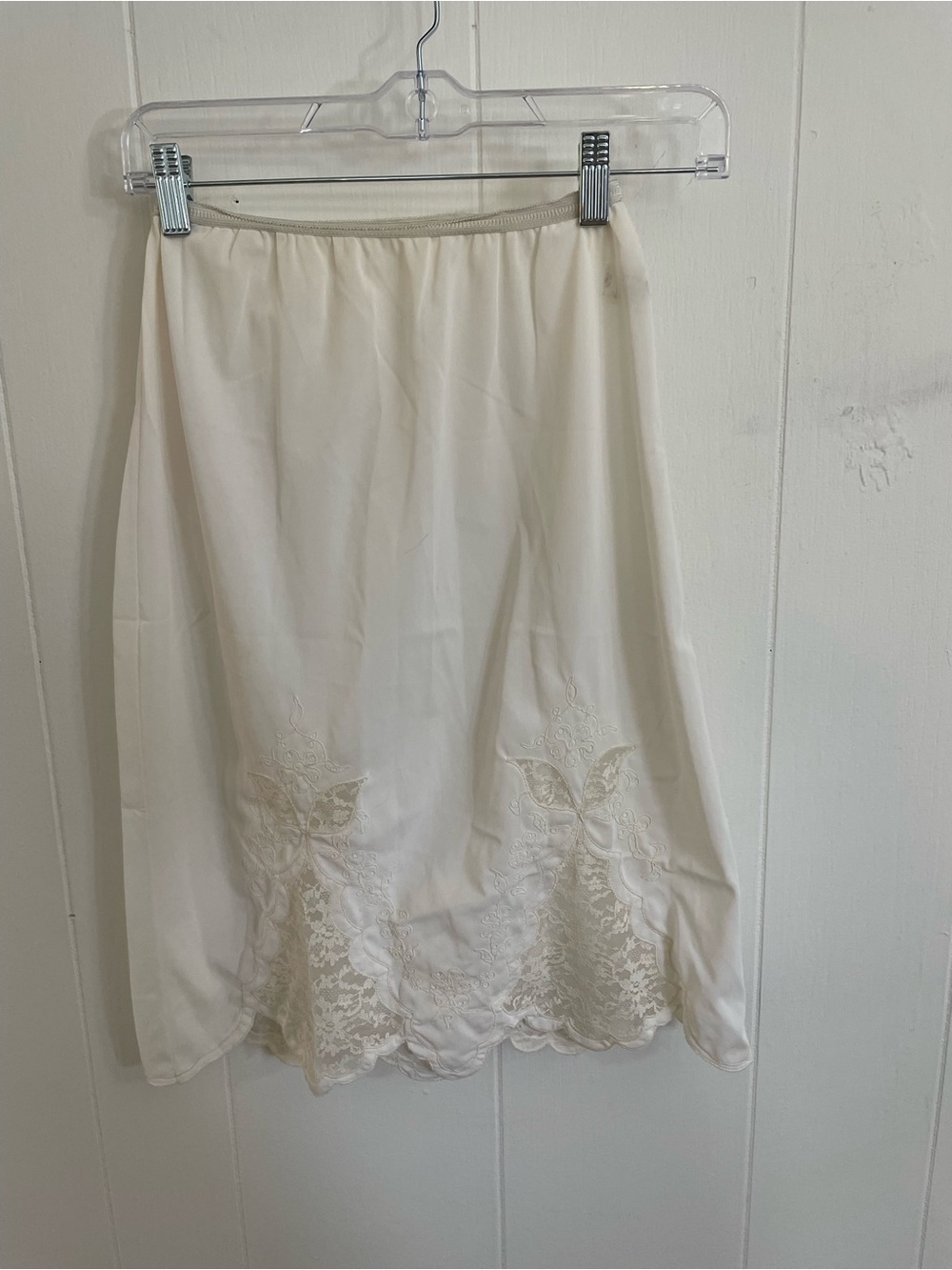 VINTAGE Cream Lace-Hem Half Slip Skirt